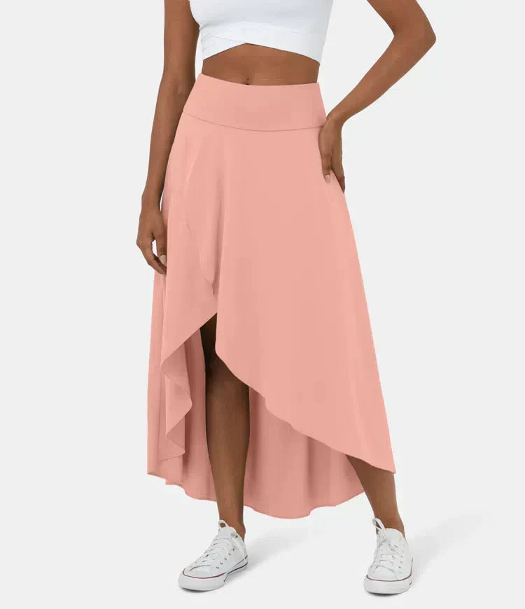 Kennedy | Versatile Ruffled Midi Slit Skirt