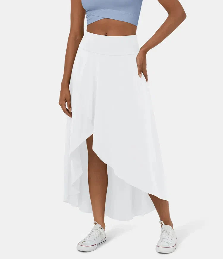 Kennedy | Versatile Ruffled Midi Slit Skirt
