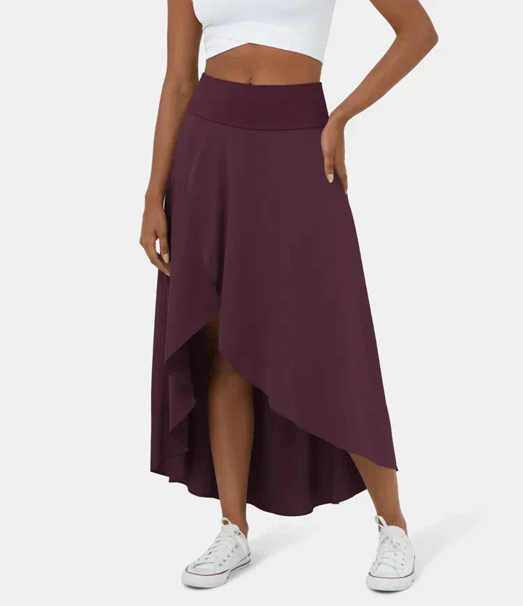 Kennedy | Versatile Ruffled Midi Slit Skirt