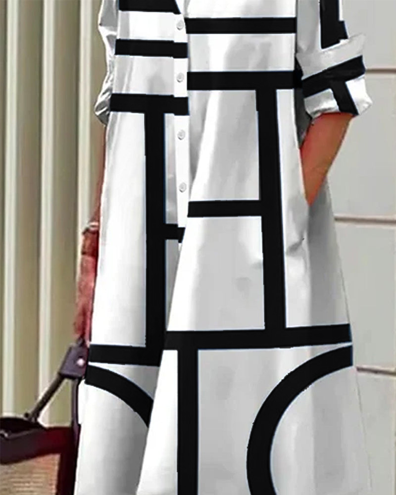 Thalia | Stylish Button-Front Midi Dress with Pockets