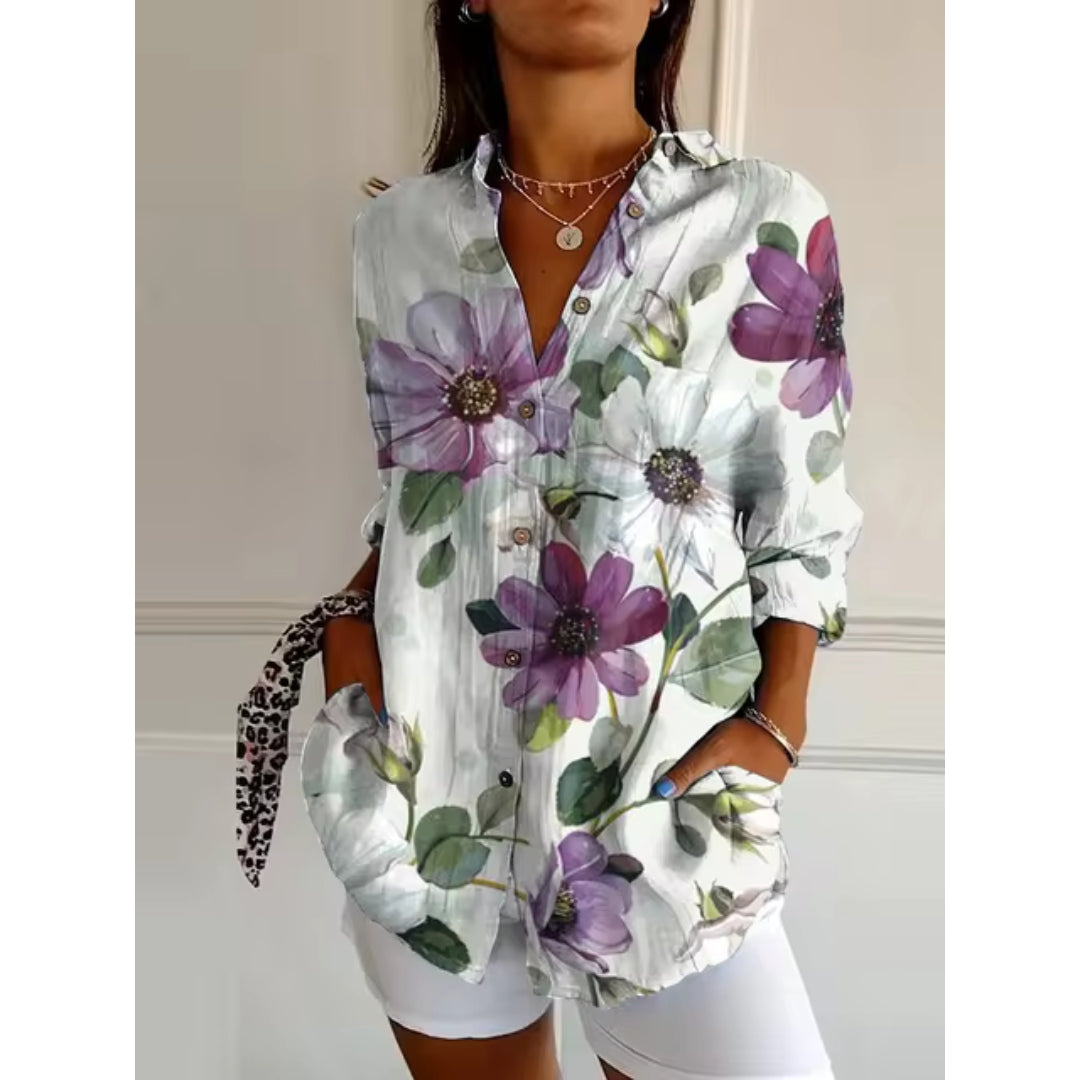 Isolde | Ladies Long Sleeve Floral Blouse, Perfect for Casual Outings