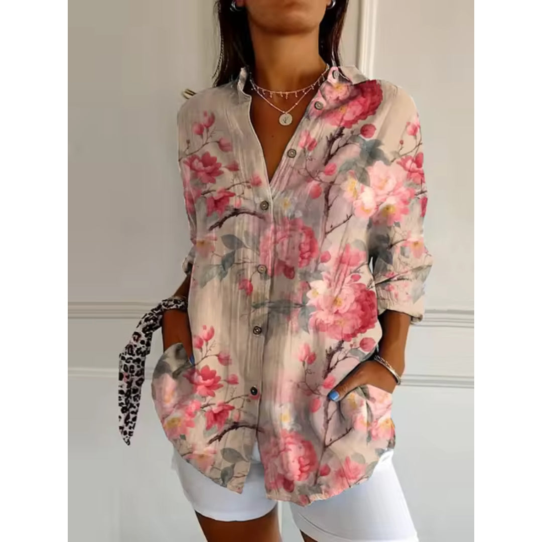 Isolde | Ladies Long Sleeve Floral Blouse, Perfect for Casual Outings
