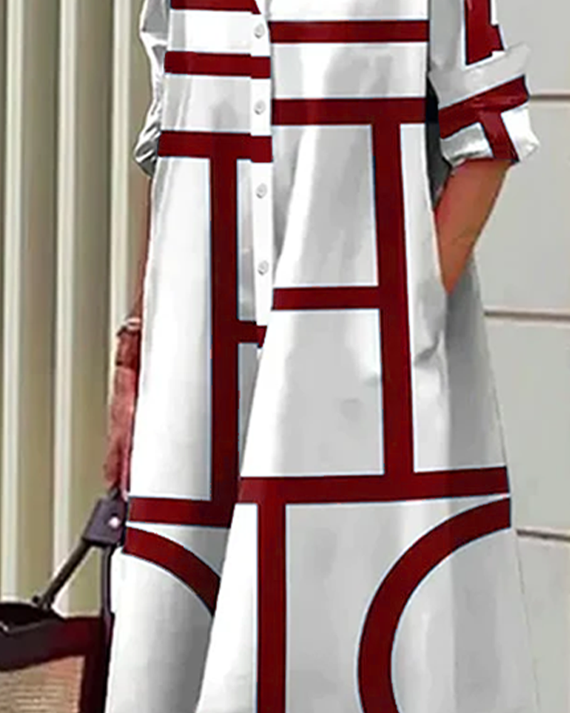 Thalia | Stylish Button-Front Midi Dress with Pockets