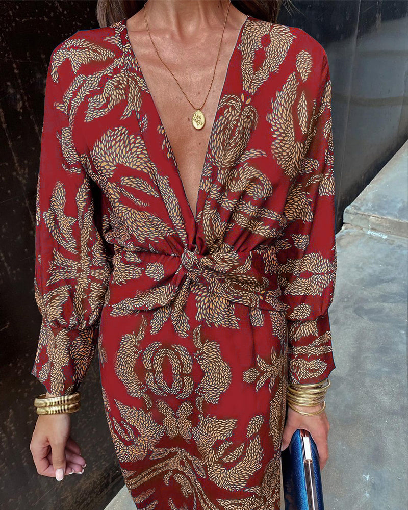 Amira | Elegant Maxi Kimono Dress with Bold Pattern