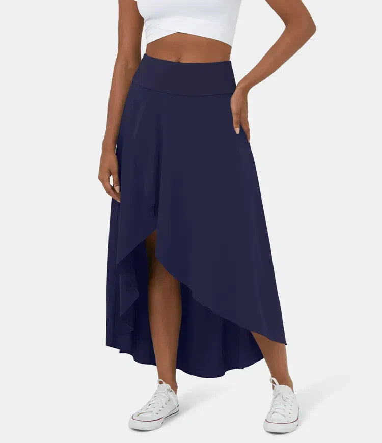 Kennedy | Versatile Ruffled Midi Slit Skirt