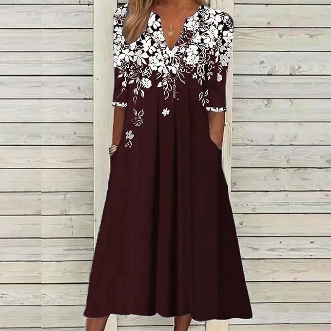 Naya | Elegant Floral Design Maxi Dress, Perfect for Any Occasion