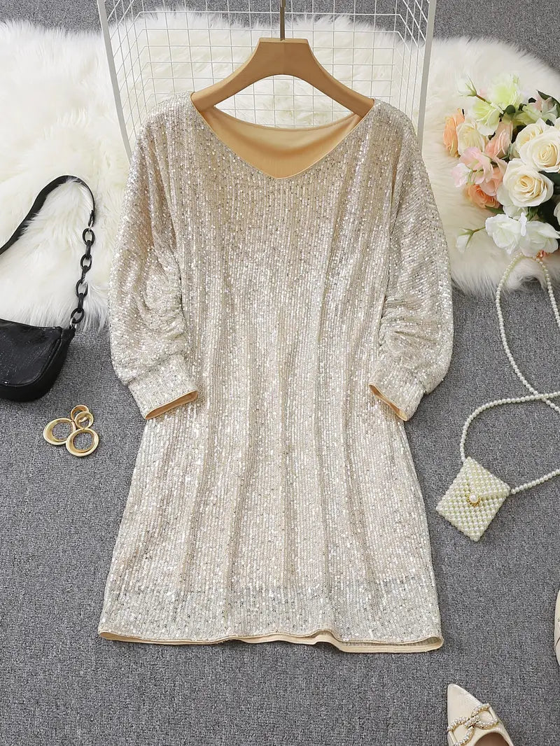 Beatrice | Elegant Eye Catching Shiny One-Shoulder Mini Dress