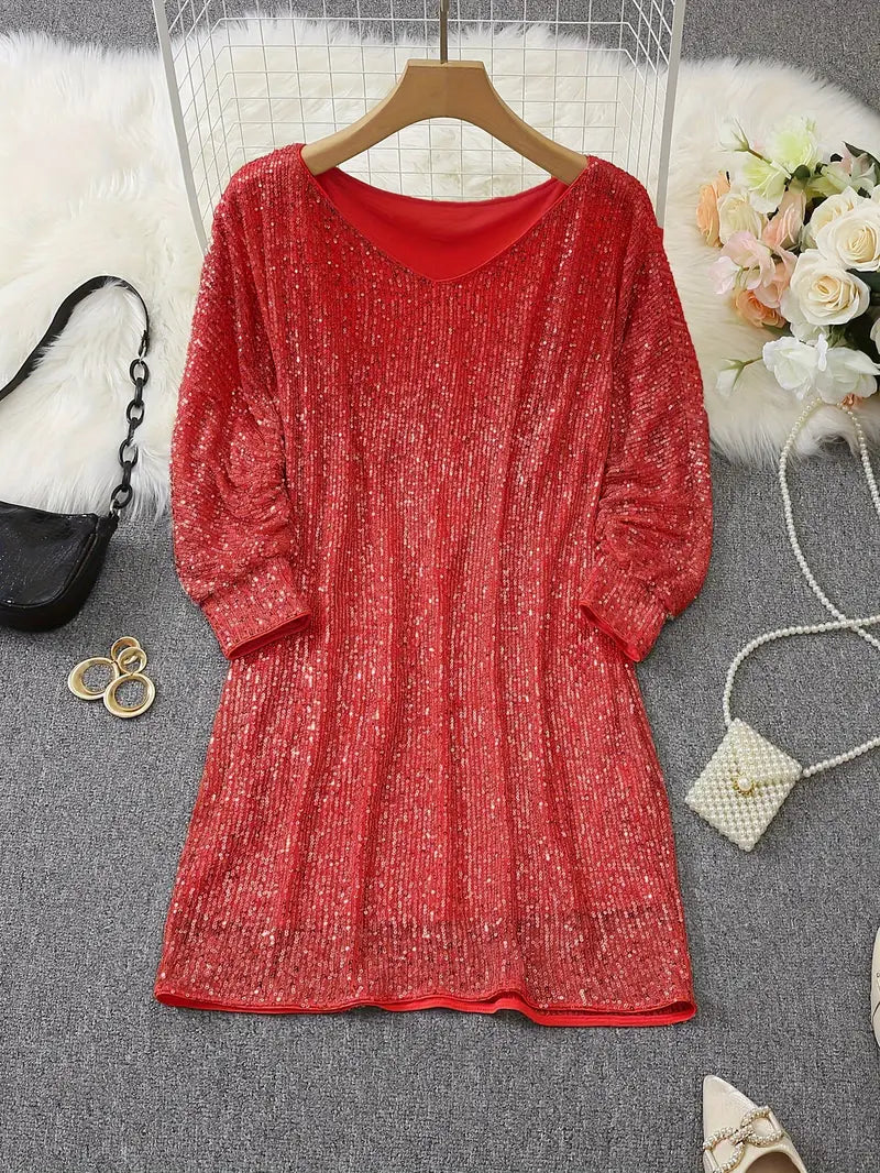 Beatrice | Elegant Eye Catching Shiny One-Shoulder Mini Dress
