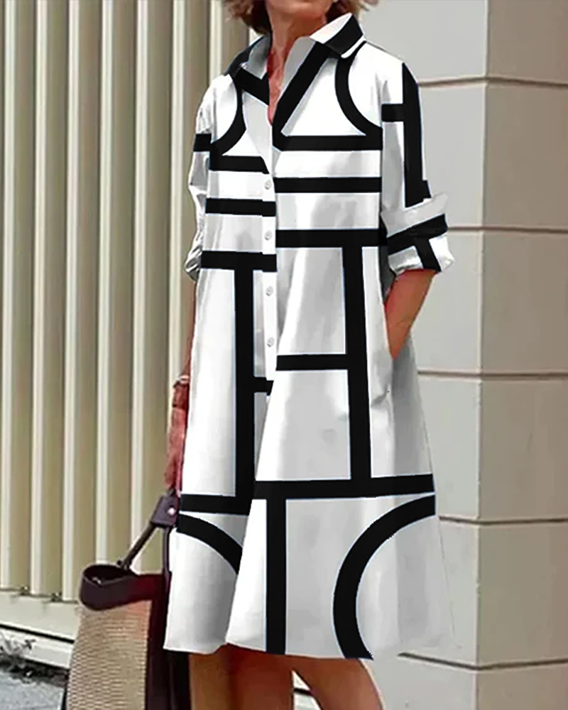 Thalia | Stylish Button-Front Midi Dress with Pockets