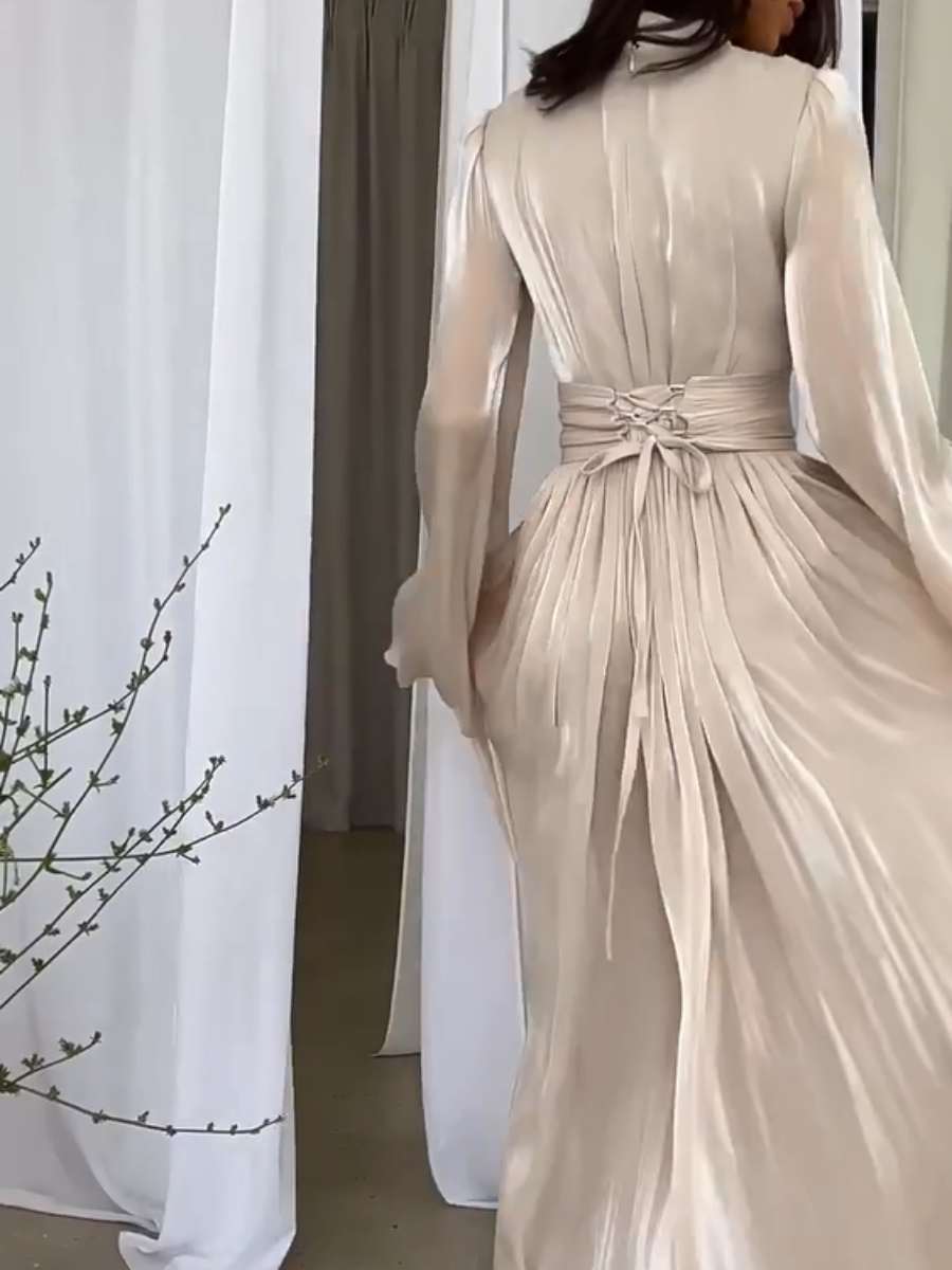 Fudus | Elegant Maxi Dress with Adjustable Tie Belt
