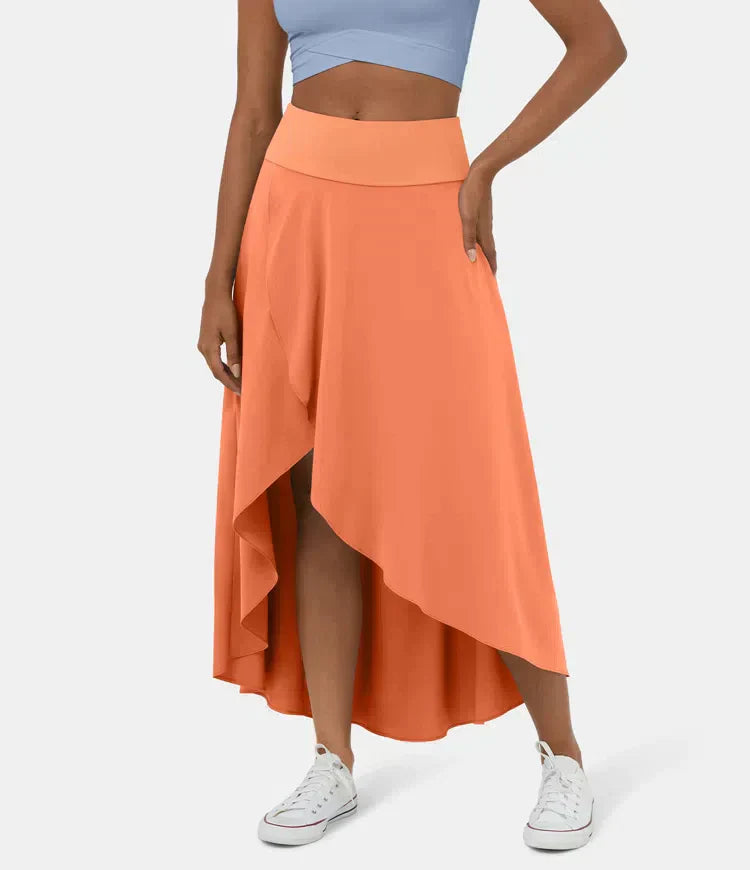 Kennedy | Versatile Ruffled Midi Slit Skirt