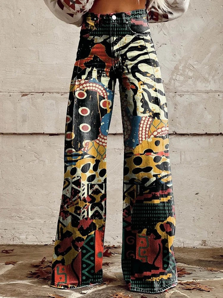 Ritan | Women's Long Denim & Wide Floral Trousers