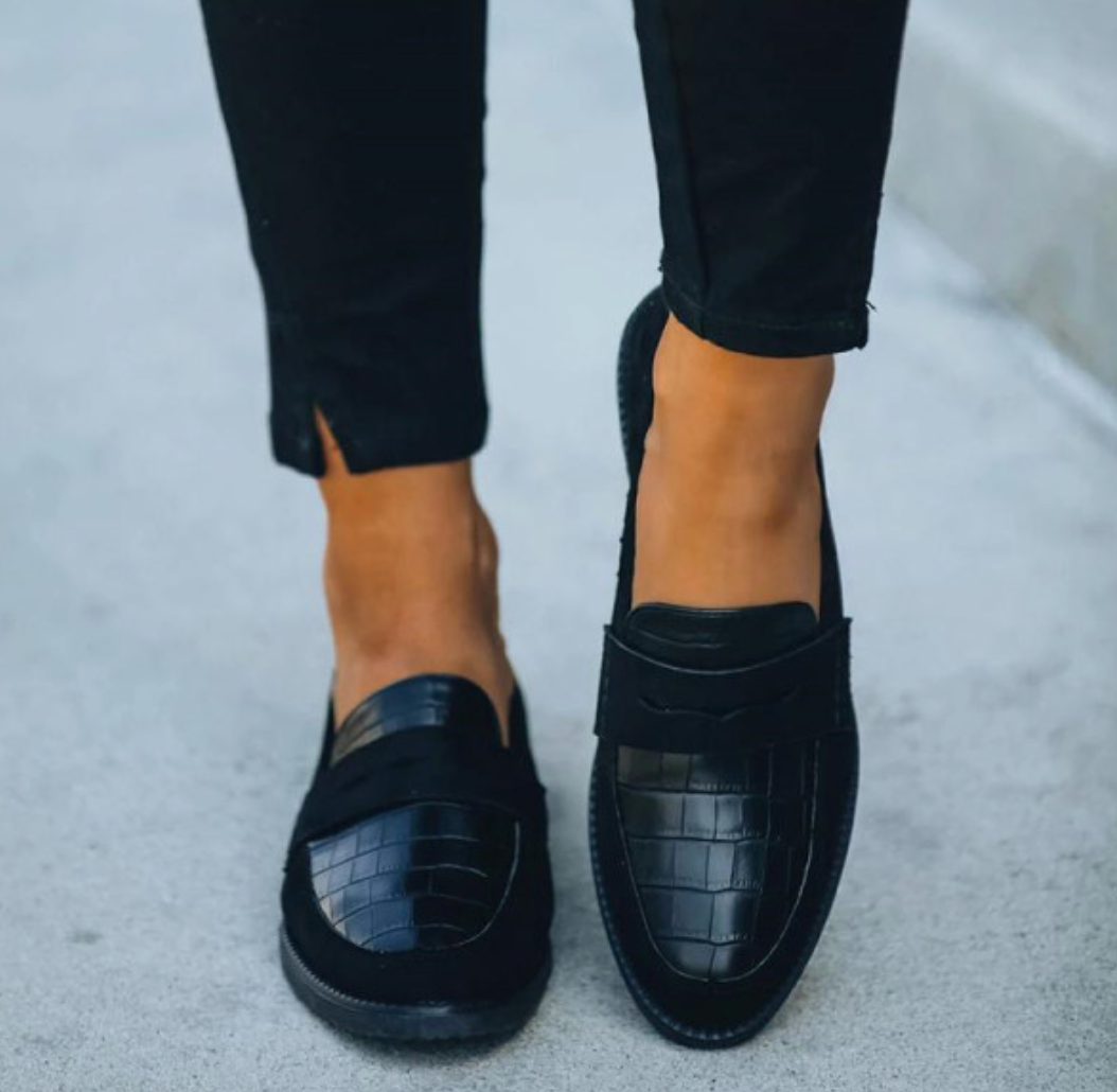 Crosida | High Quality Black Croco Loafer
