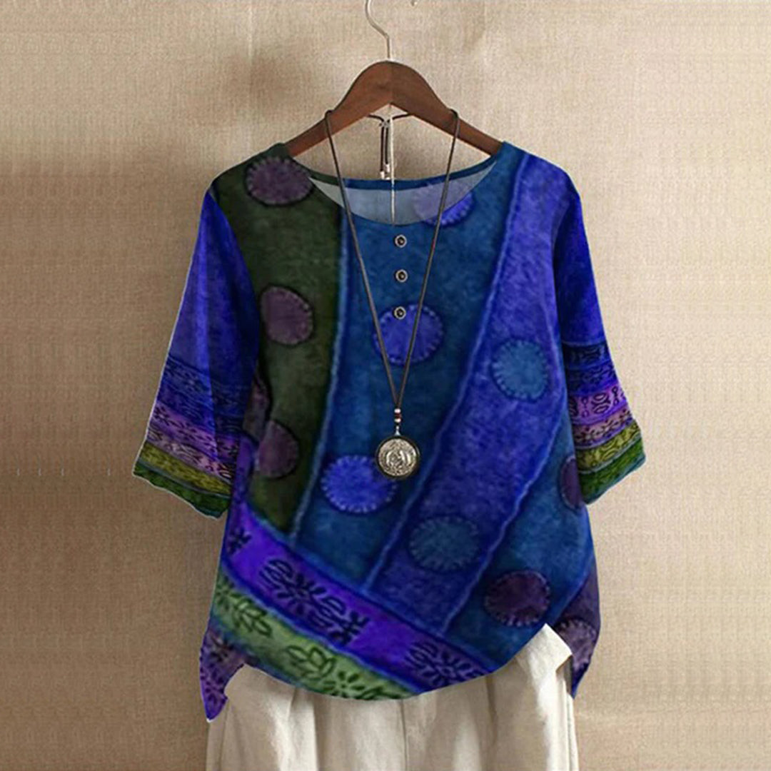 Simona | Comfortable Loose Bohemian Top for Women, Relaxed Fit for Hot Days