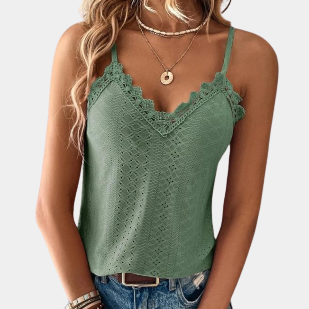 Eilis | Lightweight Stylish Lace Detail Summer Top for Women