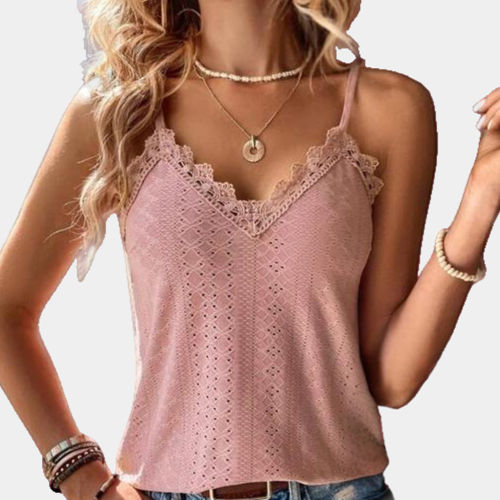 Eilis | Lightweight Stylish Lace Detail Summer Top for Women