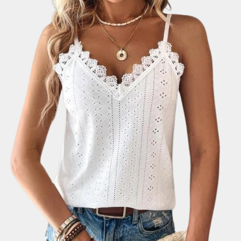 Eilis | Lightweight Stylish Lace Detail Summer Top for Women