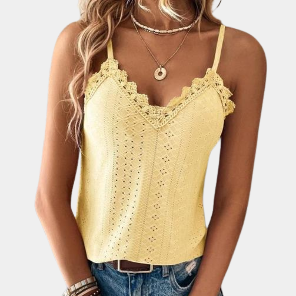 Eilis | Lightweight Stylish Lace Detail Summer Top for Women