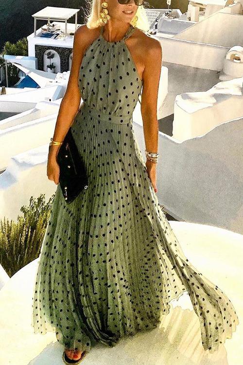 Celine | Flattering Maxi Dress with Elegant Dot Design