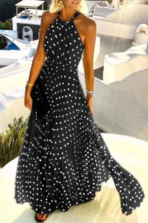 Celine | Flattering Maxi Dress with Elegant Dot Design