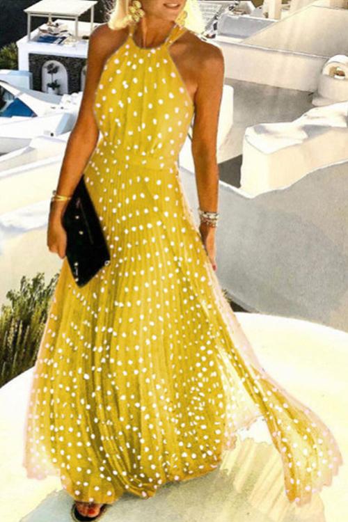 Celine | Flattering Maxi Dress with Elegant Dot Design
