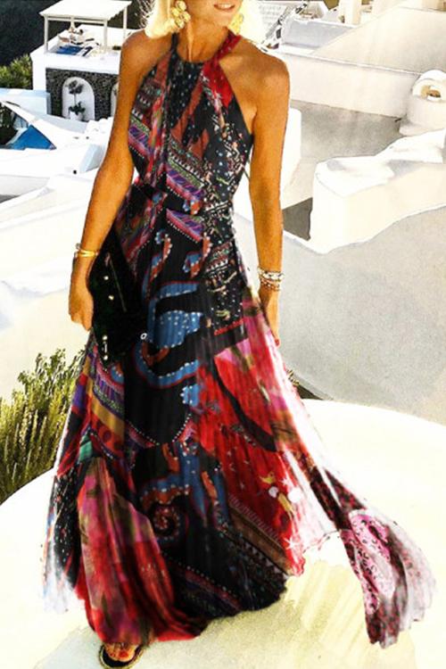 Celine | Flattering Maxi Dress with Elegant Dot Design