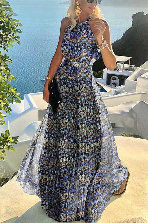 Celine | Flattering Maxi Dress with Elegant Dot Design