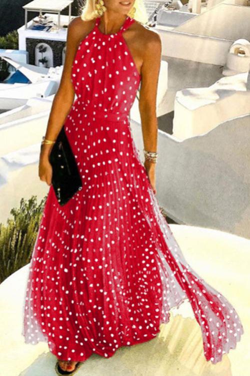 Celine | Flattering Maxi Dress with Elegant Dot Design