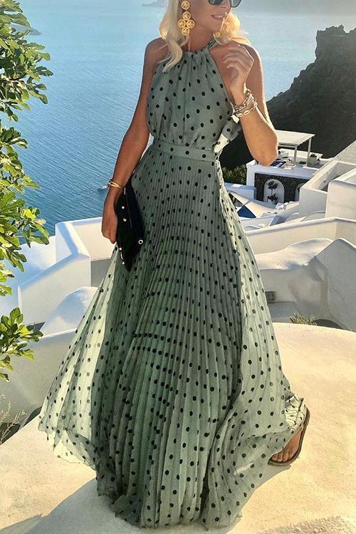 Celine | Flattering Maxi Dress with Elegant Dot Design