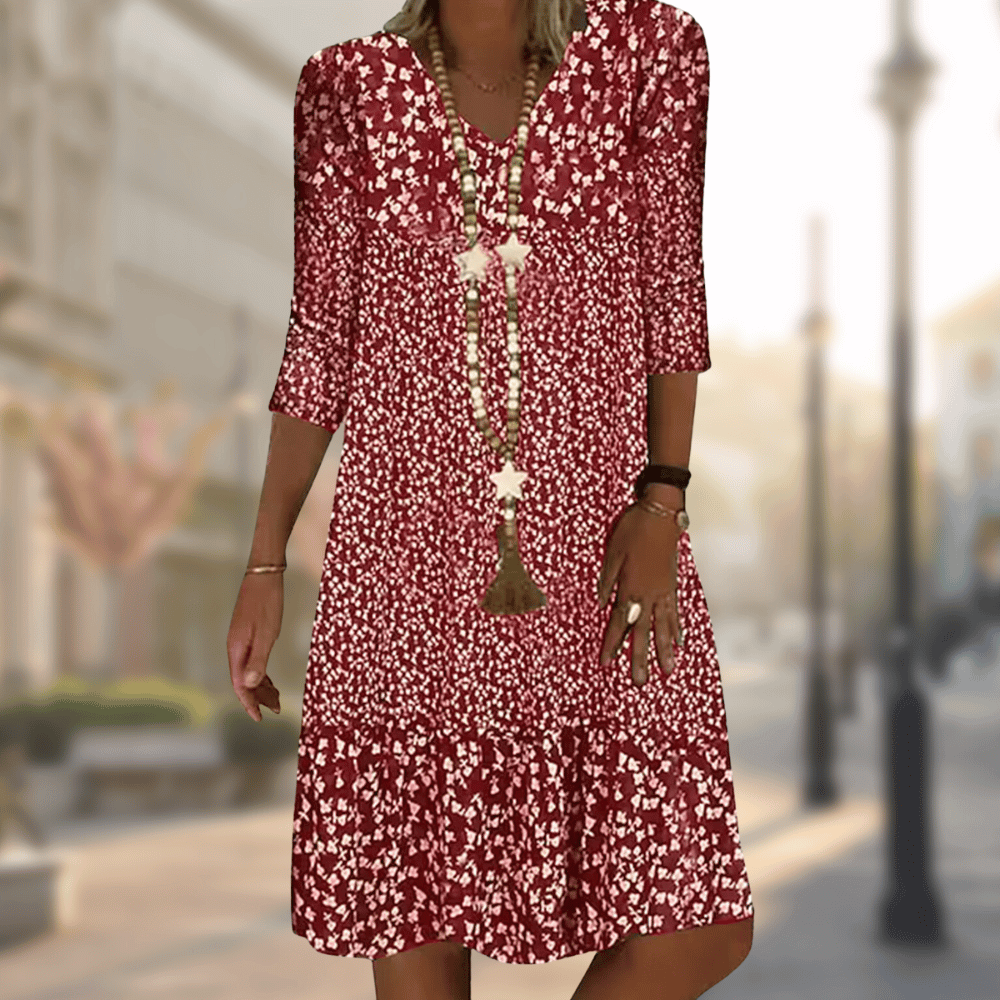 Solara | Stylish Patterned Mini Dress for All-Day Comfort