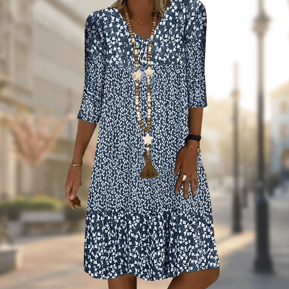 Solara | Stylish Patterned Mini Dress for All-Day Comfort