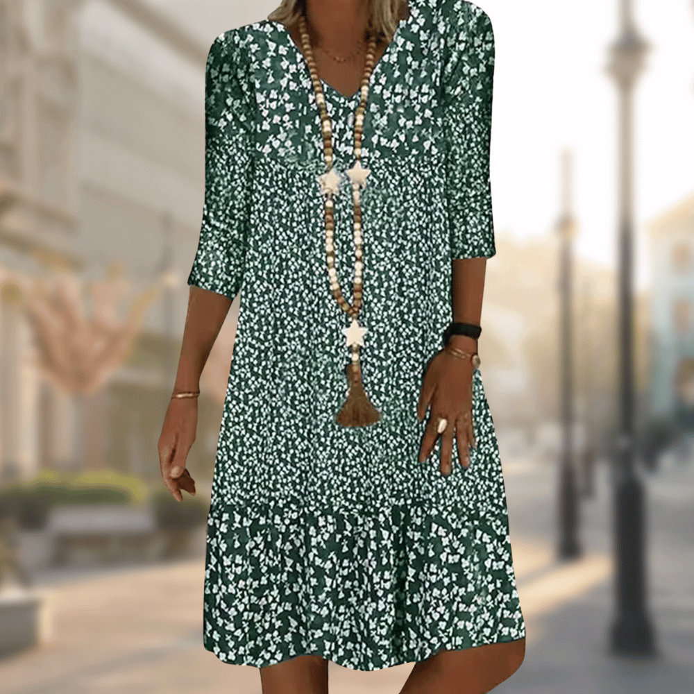 Solara | Stylish Patterned Mini Dress for All-Day Comfort