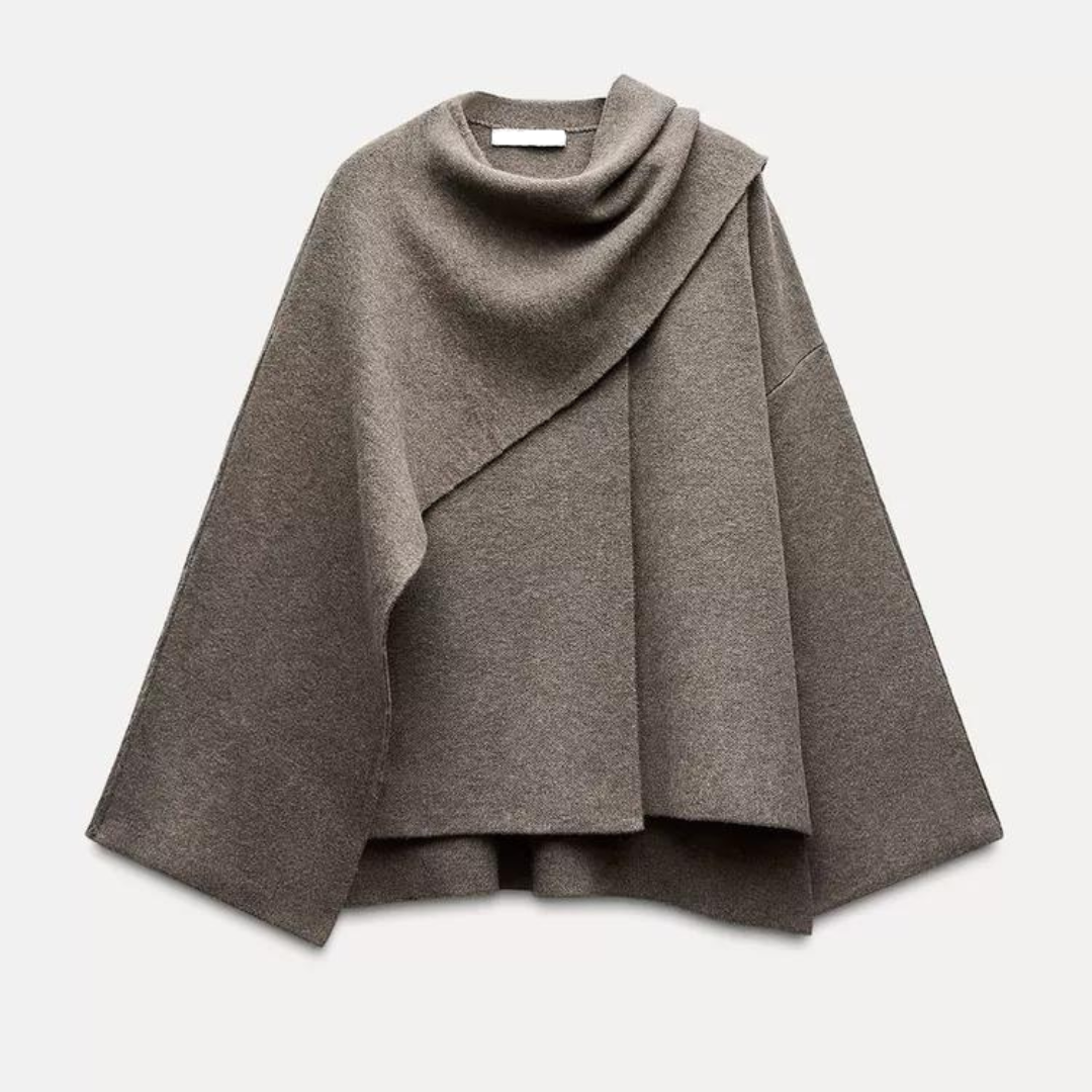 women lightweight cape in beige for casual outings 0