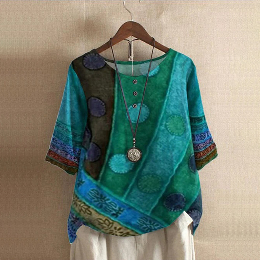 Simona | Comfortable Loose Bohemian Top for Women, Relaxed Fit for Hot Days