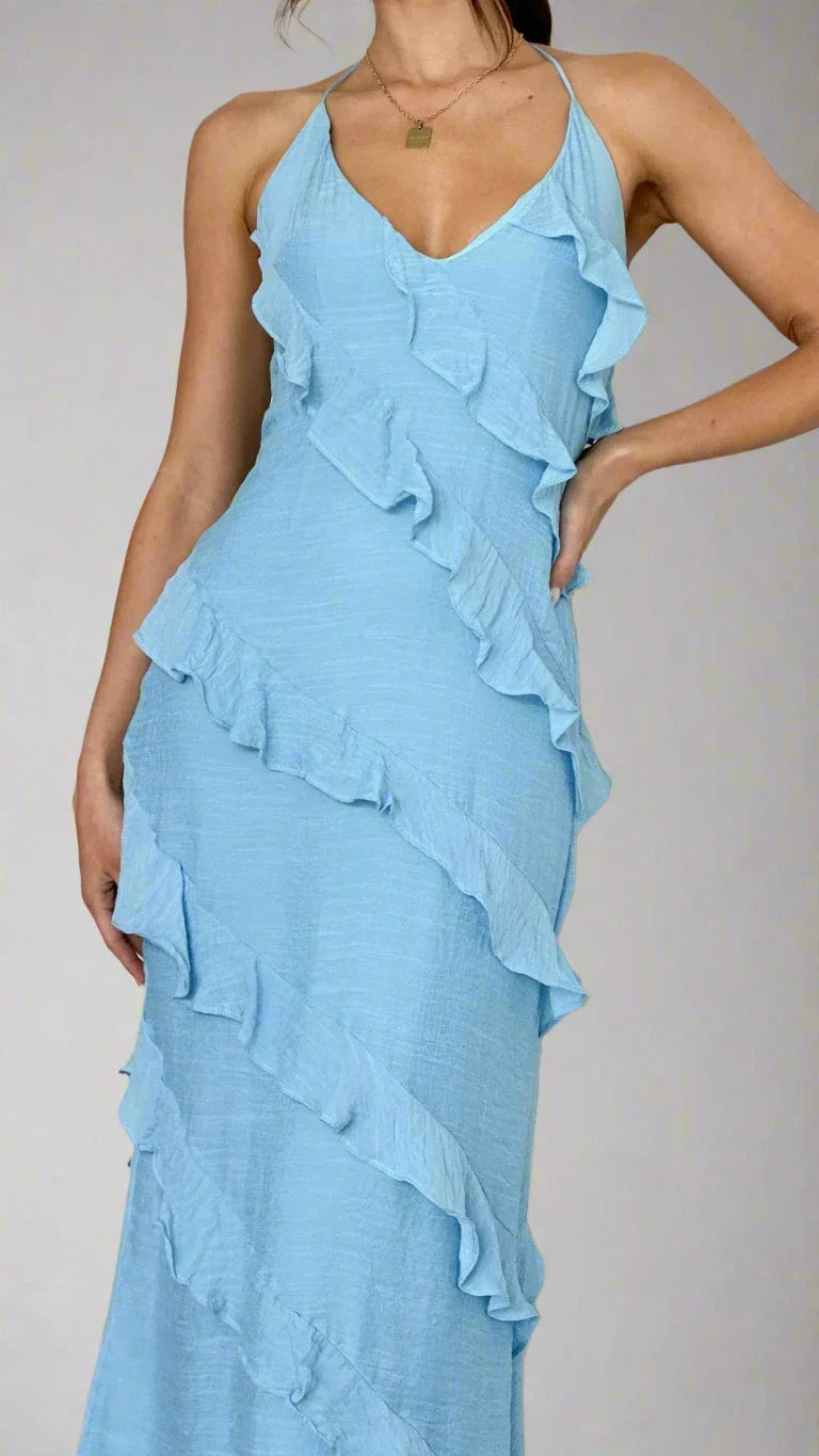 Francine | Elegant Ruffled Maxi Dress Perfect for Any Occasion