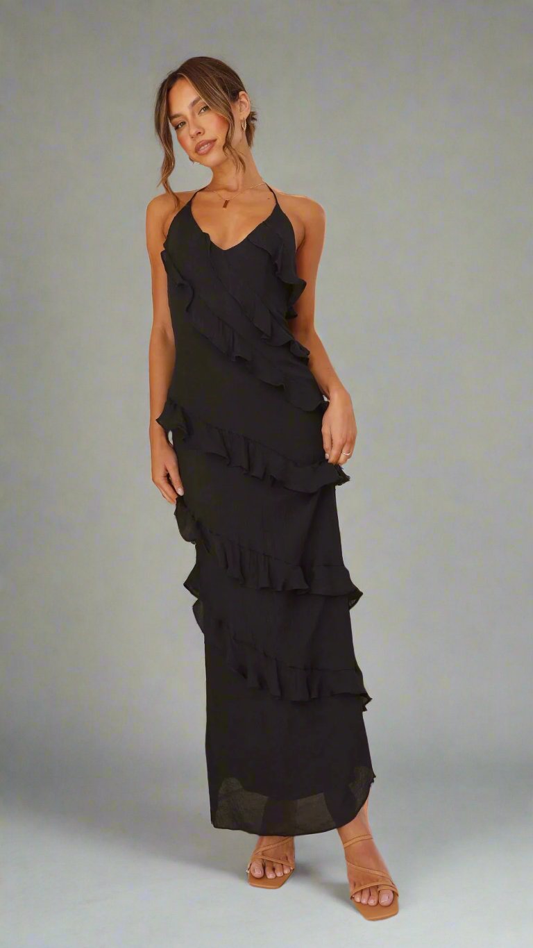 Francine | Elegant Ruffled Maxi Dress Perfect for Any Occasion