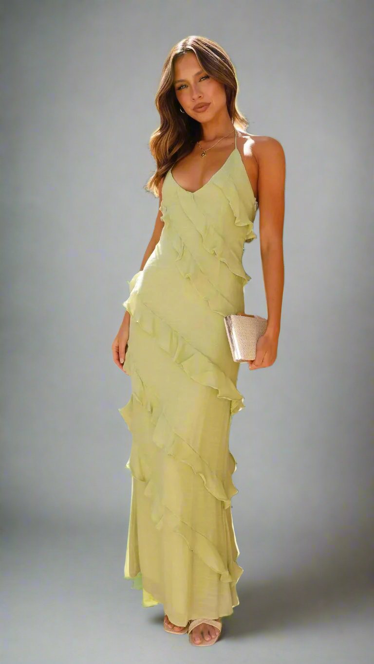 Francine | Elegant Ruffled Maxi Dress Perfect for Any Occasion