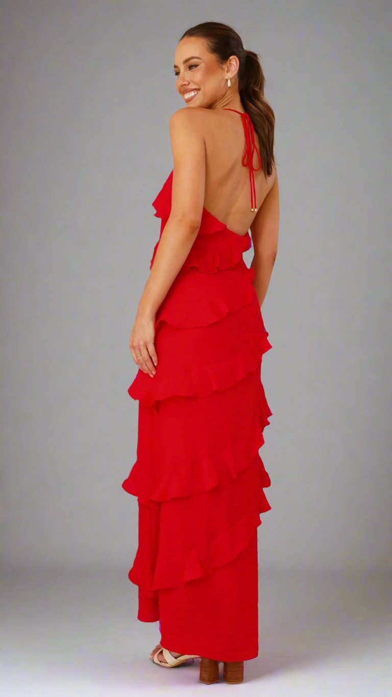 Francine | Elegant Ruffled Maxi Dress Perfect for Any Occasion