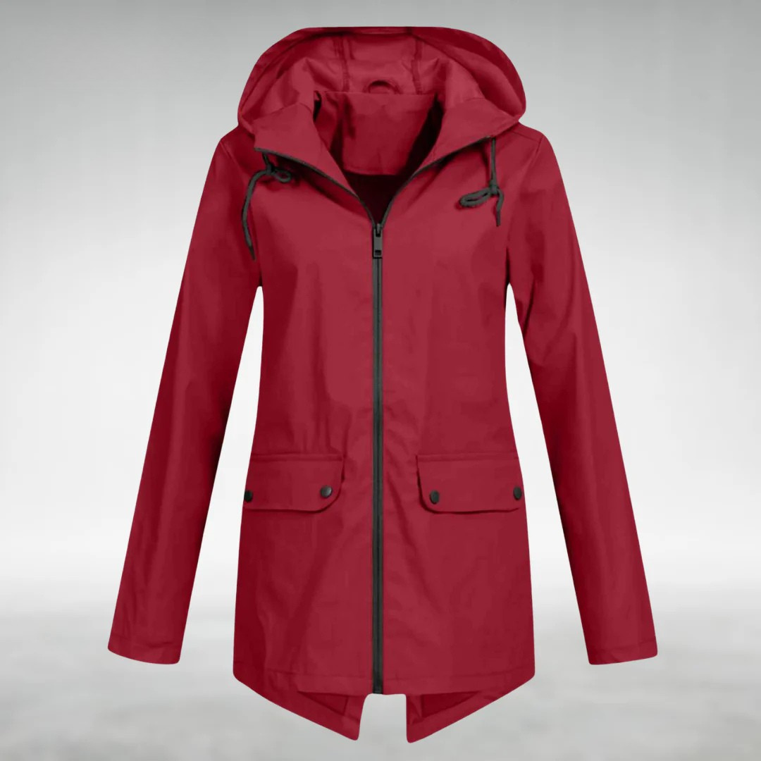 women waterproof jacket in blue for outdoor activities 5