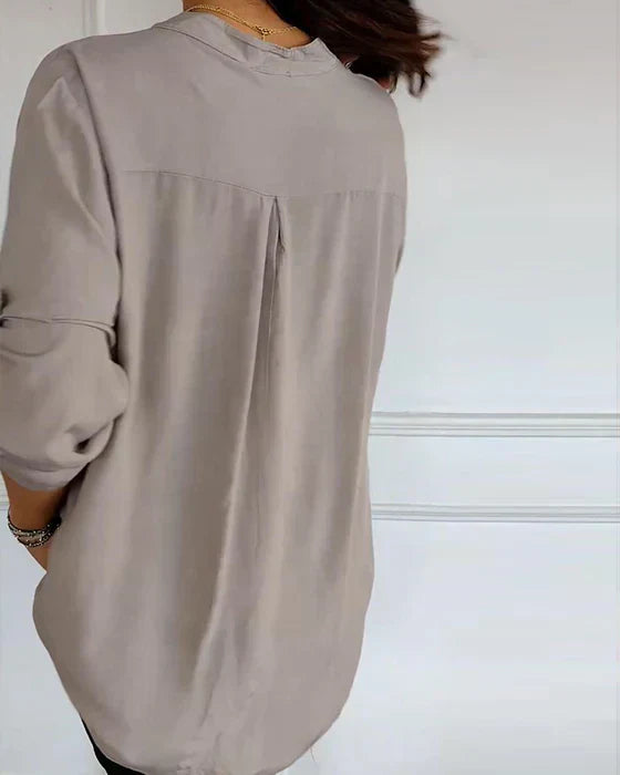 Elske | Stylish Sequined Blouse with Trendy Button Detail for Women