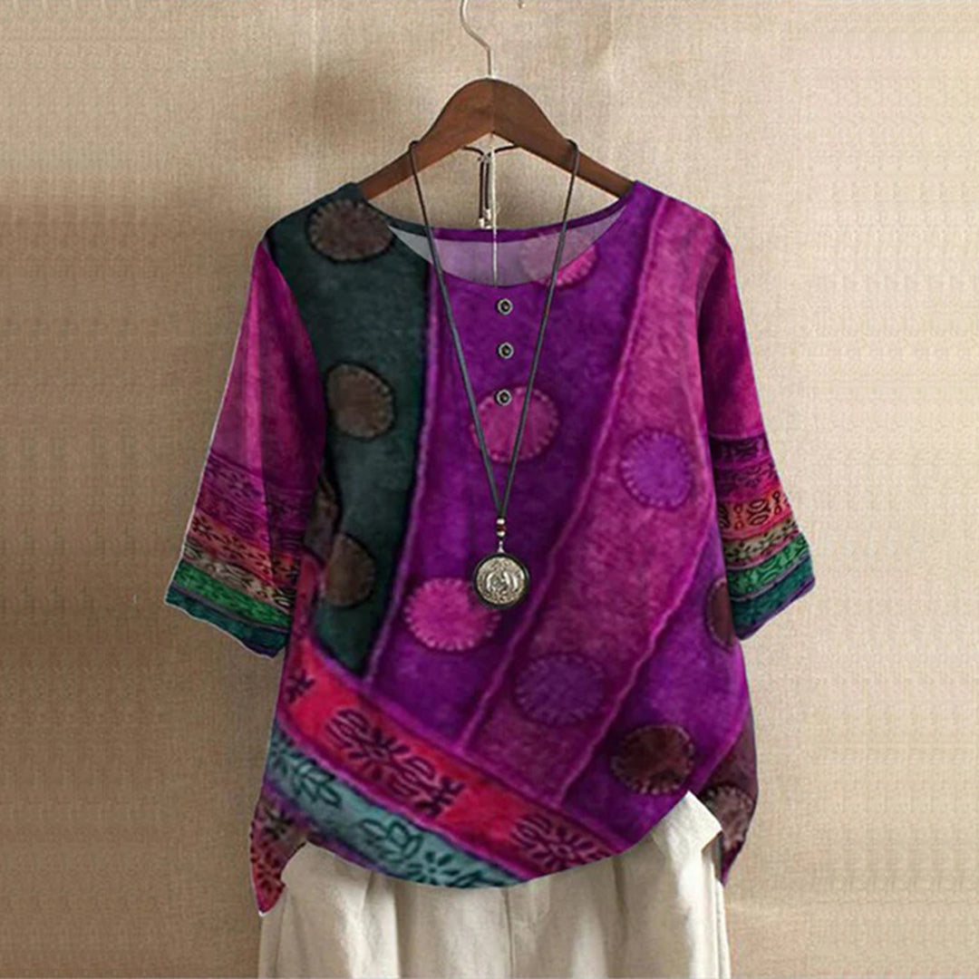 Simona | Comfortable Loose Bohemian Top for Women, Relaxed Fit for Hot Days