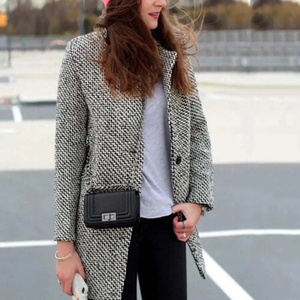 women wool-blend coat in black for winter outings 4