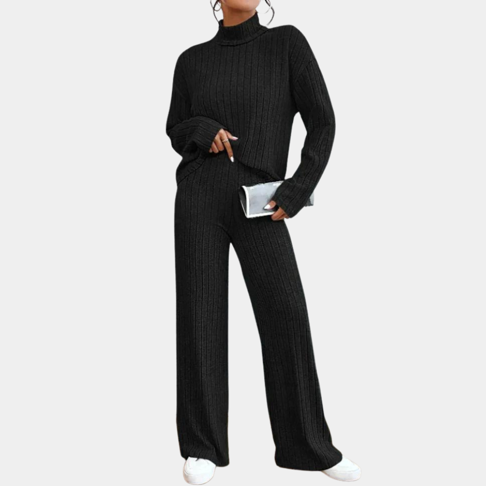 women knitted lounge set in soft fabric for casual wear 0