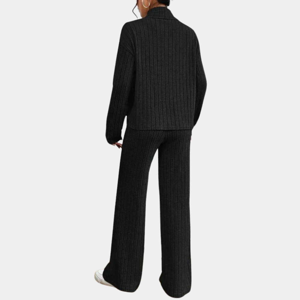 women knitted lounge set in soft fabric for casual wear 1