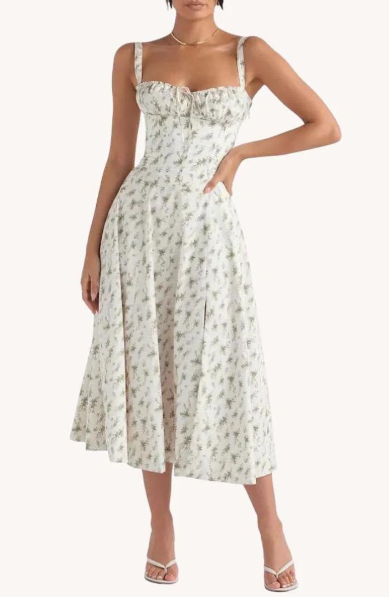 Nienke | Comfortable Fit Maxi Dress with Flower Pattern