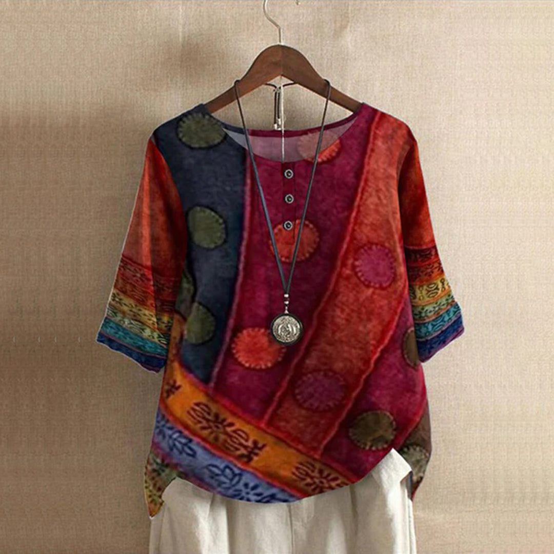 Simona | Comfortable Loose Bohemian Top for Women, Relaxed Fit for Hot Days