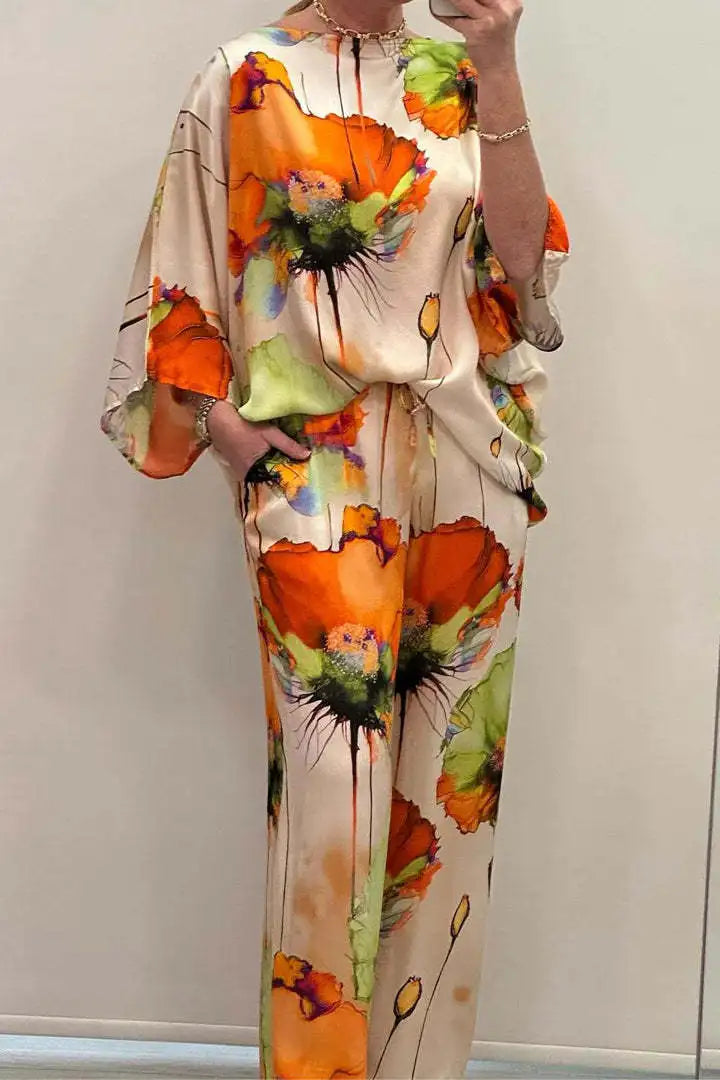 Lusi | Stylish Floral Loose 2-Piece Set for Women