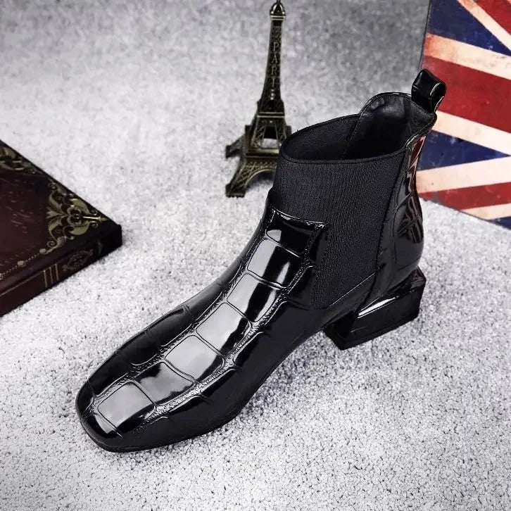 Zanpace | Elegant Patent Glossy Ankle Boots