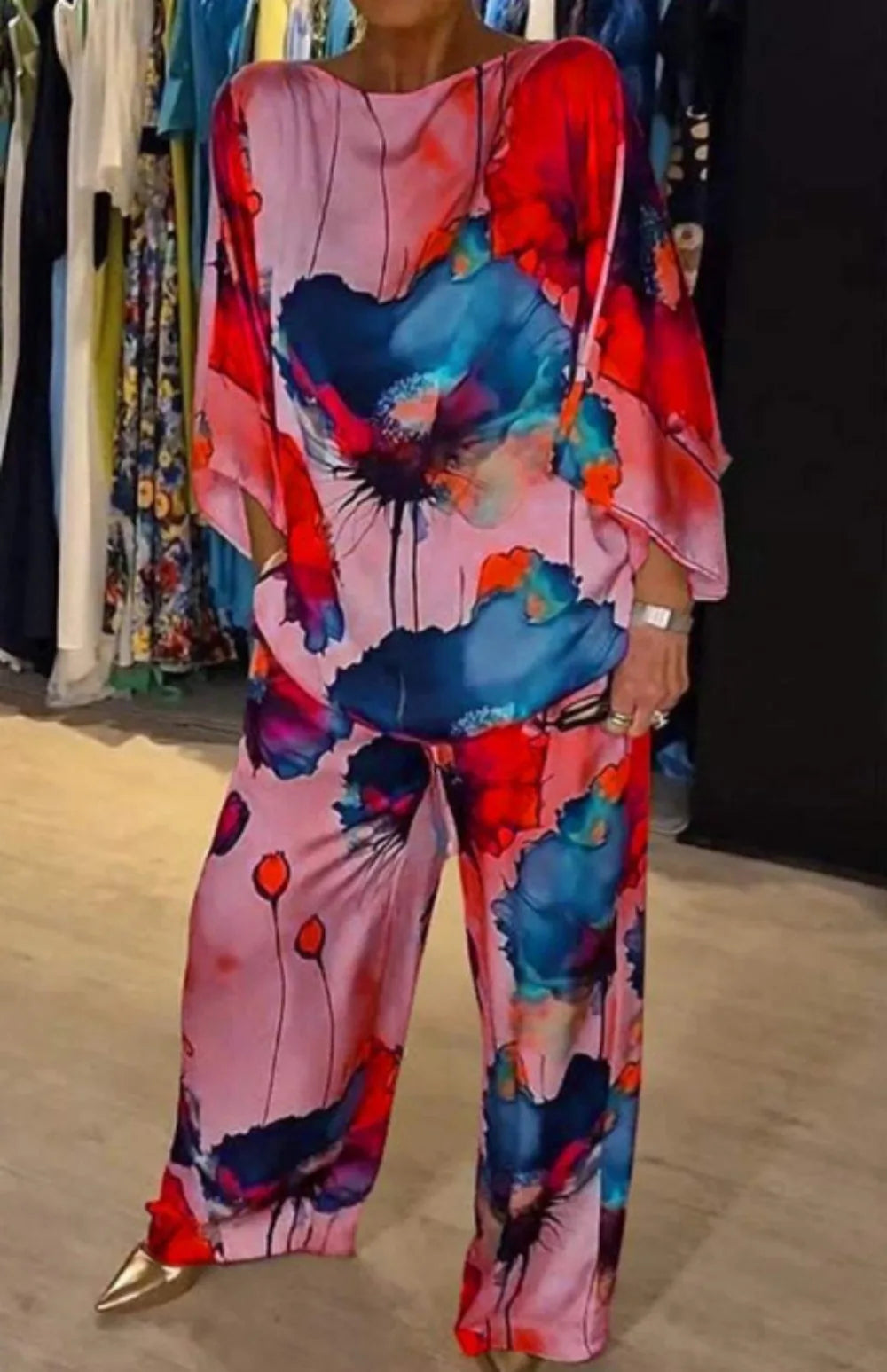 Lusi | Stylish Floral Loose 2-Piece Set for Women