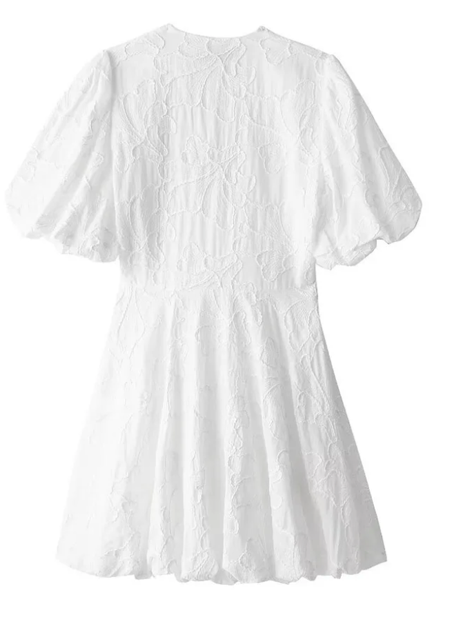 Sofia | Chic Lace Detail White Mini Dress for Effortless Elegant